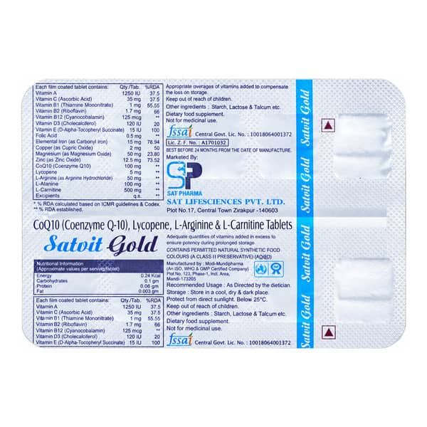 Satvit Gold Strip Of 10 Tablets
