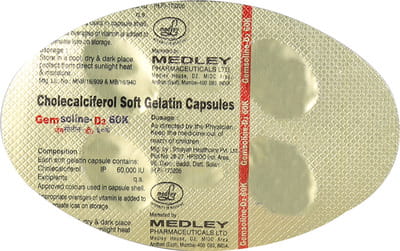 Gemsoline D3 60k Strip Of 4 Softgel Capsules