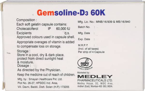 Gemsoline-D3 60K Softgel Capsule