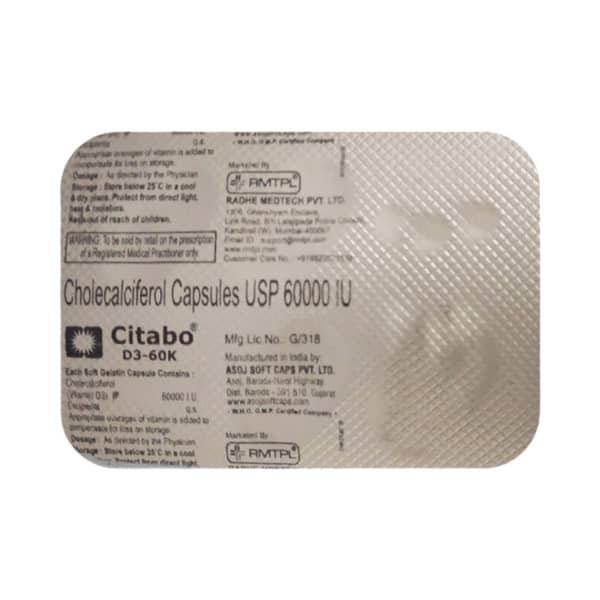 Citabo D3 60K Strip Of 4 Capsules