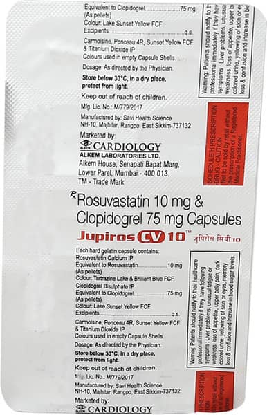 Jupiros Cv 10mg Strip Of 10 Capsules