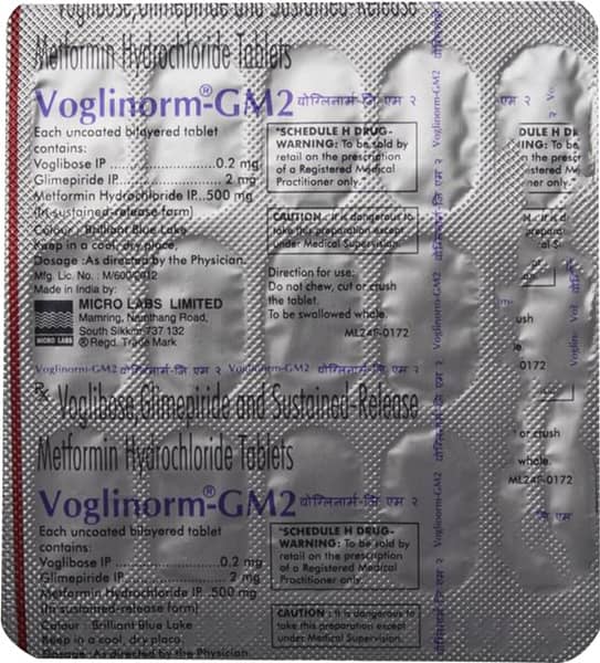 Voglinorm Gm 2mg Strip Of 15 Tablets