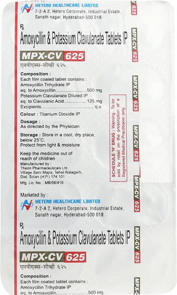 Mpx Cv 625mg Strip Of 10 Tablets