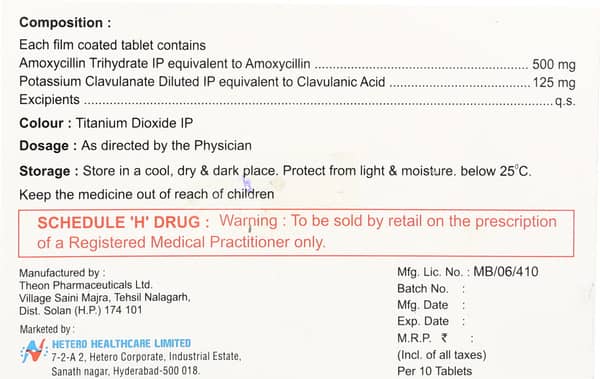 Mpx Cv 625mg Strip Of 10 Tablets