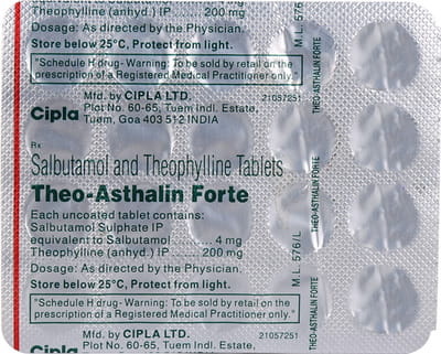 Theo Asthalin Forte Strip Of 20 Tablets