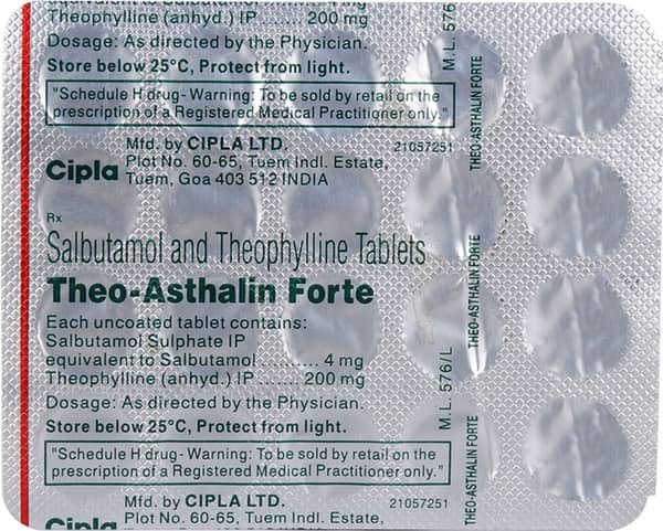 Theo Asthalin Forte Strip Of 20 Tablets