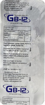 Gb 12 Strip Of 10 Tablets