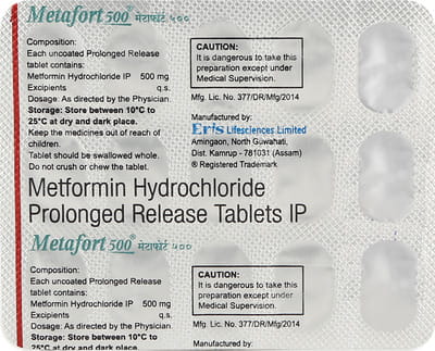 Metafort 500mg Strip Of 15 Tablets