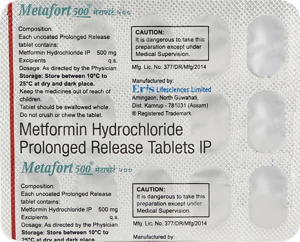 Metafort 500mg Strip Of 15 Tablets