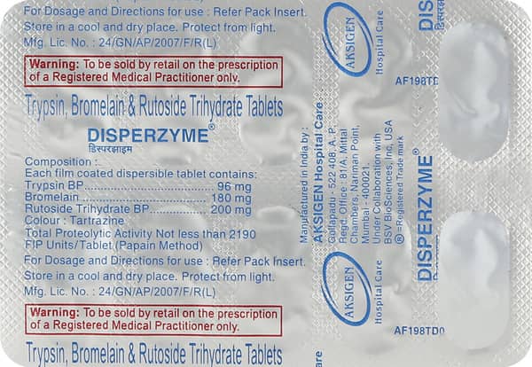 Disperzyme Strip Of 10 Tablets