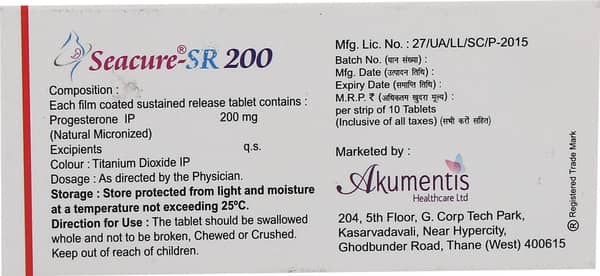 Seacure Sr 200mg Strip Of 10 Tablets