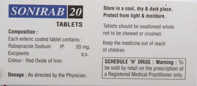 Sonirab 20mg Strip Of 10 Tablets