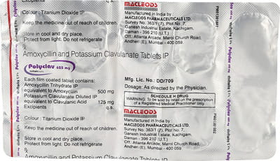 Polyclav 625mg Strip Of 10 Tablets
