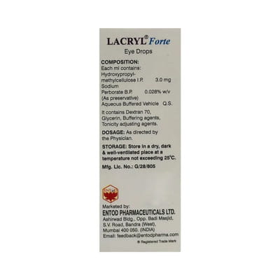 Lacryl Forte Bottle Of 10ml Eye Drops