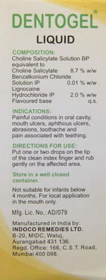 Dentogel Mixed Fruit Flavour Bottle Of 20gm Liquid