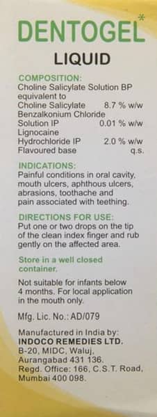 Dentogel Mixed Fruit Flavour Bottle Of 20gm Liquid