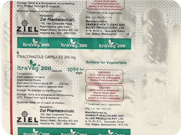 Itraveg 200Mg Strip Of 10 Capsules