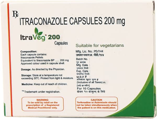 Itraveg 200Mg Strip Of 10 Capsules