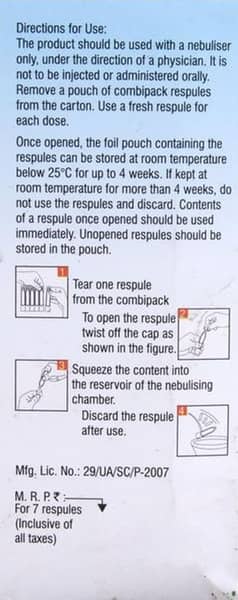 Formonide 1mg 2ml Packet Of 7 Respules