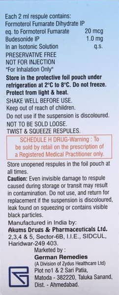 Formonide 1mg 2ml Packet Of 7 Respules