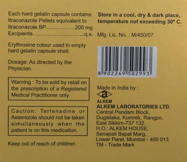 Fungikem 200 Strip Of 4 Capsules