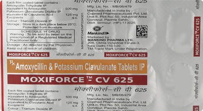 Moxiforce Cv 625mg Strip Of 10 Tablets