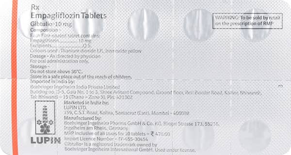 Gibtulio 10 Strip Of 10 Tablets