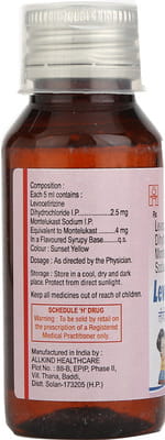 Levocet M Bottle Of 60ml Syrup