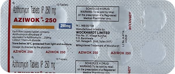 Aziwok 250mg Strip Of 10 Tablets
