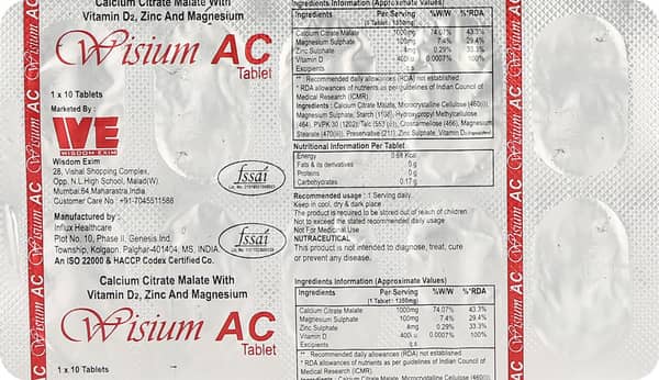 Wisium Ac Strip Of 10 Tablets