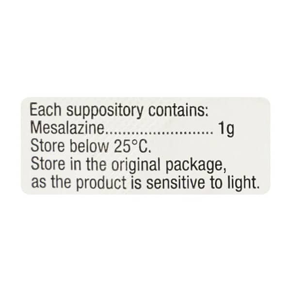 Pentasa 1g Strip Of 7 Suppositories