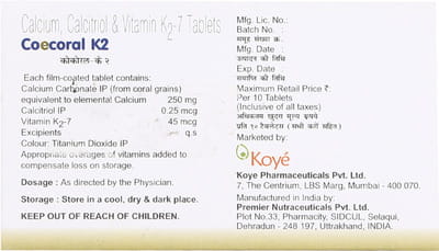 Coecoral K2 Strip Of 10 Tablets