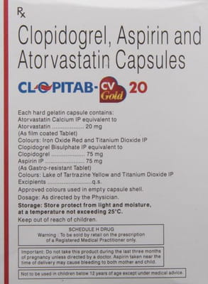 Clopitab Cv Gold 20mg Strip Of 10 Capsules