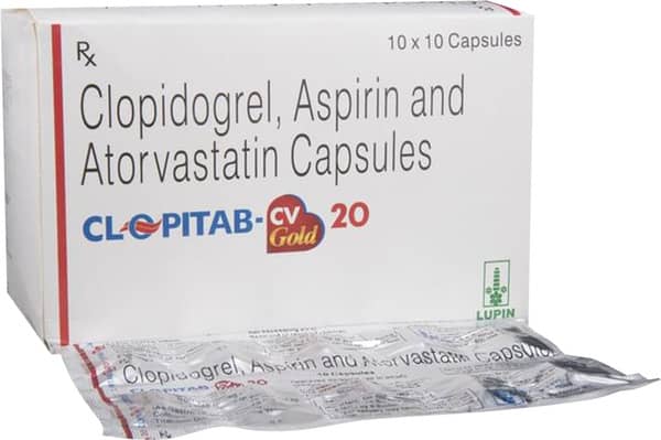 Clopitab Cv Gold 20mg Strip Of 10 Capsules