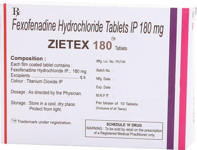 Zietex 180mg Strip Of 10 Tablets