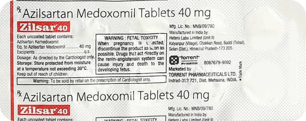 Zilsar 40Mg Strip Of 10 Tablets