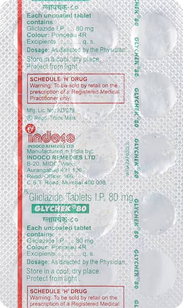 Glychek 80mg Strip Of 15 Tablets