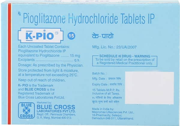 K Pio 15mg Strip Of 15 Tablets