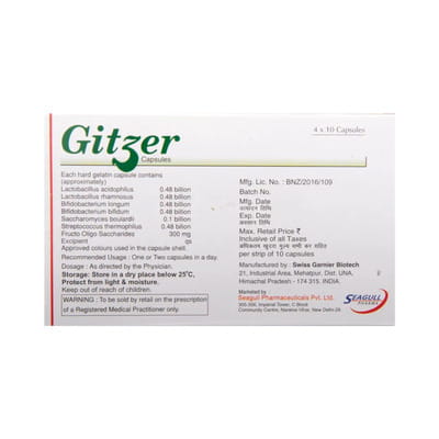 Gitzer Strip Of 10 Capsules