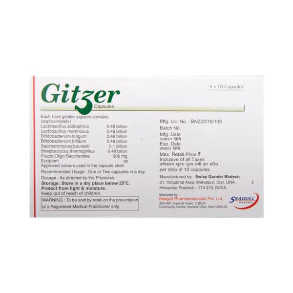 Gitzer Strip Of 10 Capsules