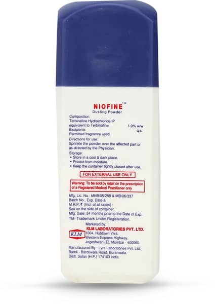 Niofine Bottle Of 50Gm Dusting Powder