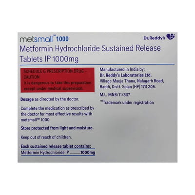 Metsmall 1000mg Strip Of 15 Tablets