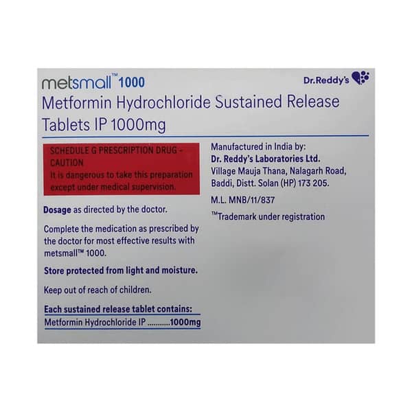 Metsmall 1000mg Strip Of 15 Tablets