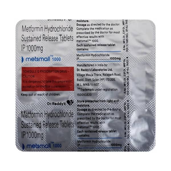 Metsmall 1000mg Strip Of 15 Tablets