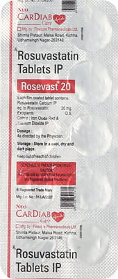 Rosevast 20 Strip Of 10 Tablets