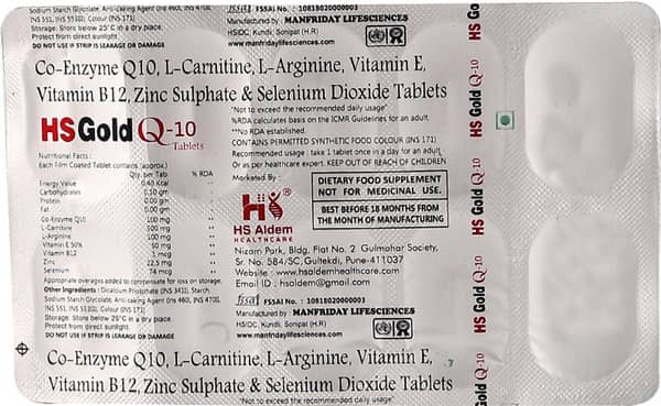 Hsgold Q10 Strip Of 10 Tablets