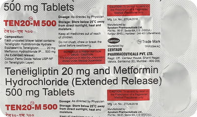 Ten 20mg M 500mg Strip Of 10 Tablets