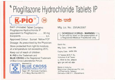 K Pio 30mg Strip Of 15 Tablets