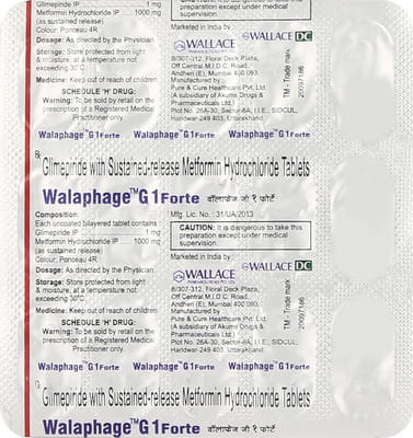 Walaphage G 1mg Forte Strip Of 15 Tablets