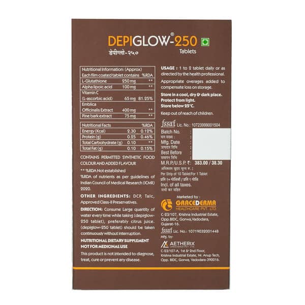 Depiglow 250 Strip Of 10 Tablets